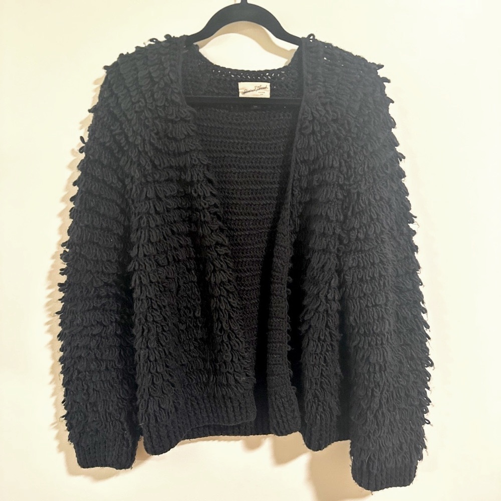 Universal Thread black shag open cardigan jacket